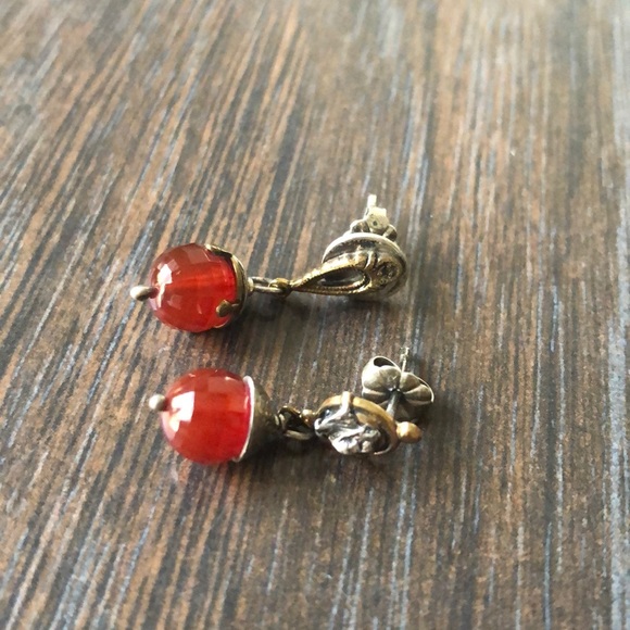 Semi precious stone drop earrings